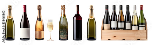 Champagne and wine bottle set