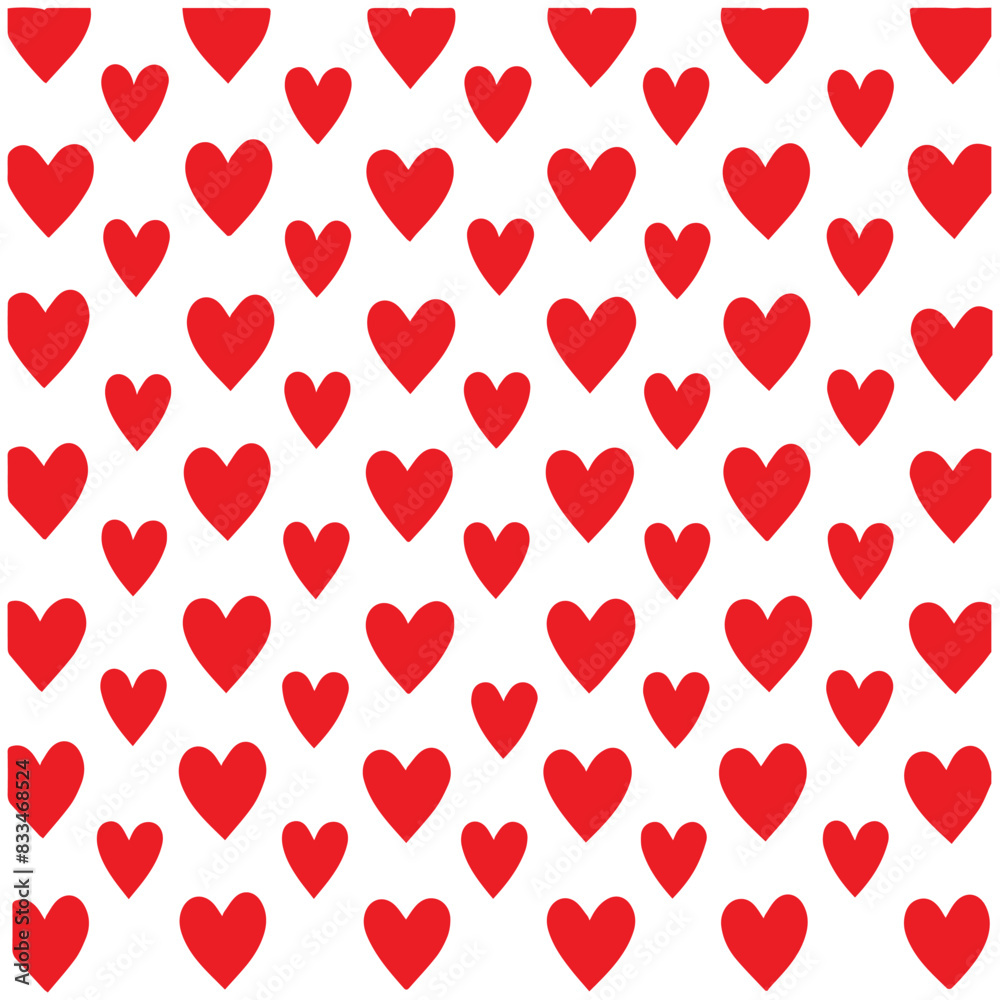 Set of hearts love on a white background. Vector illustration in flat style.