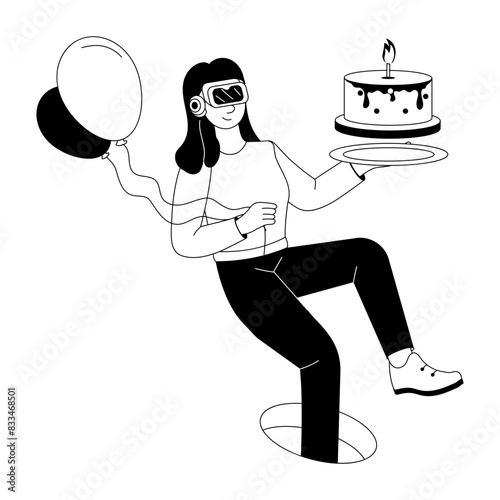 A character based glyph illustration of vr party 