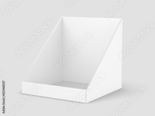 Blank product display paper tray, 3d illustration.