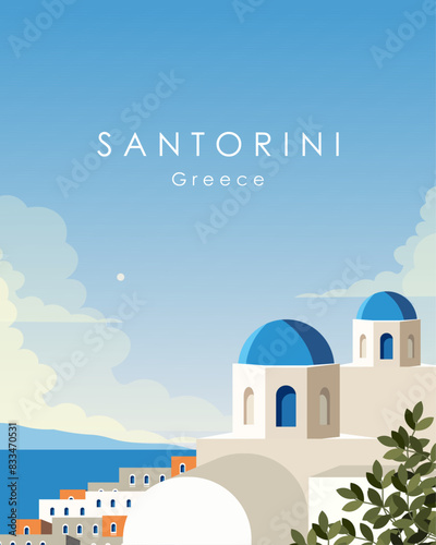 Santorini Greece travel poster