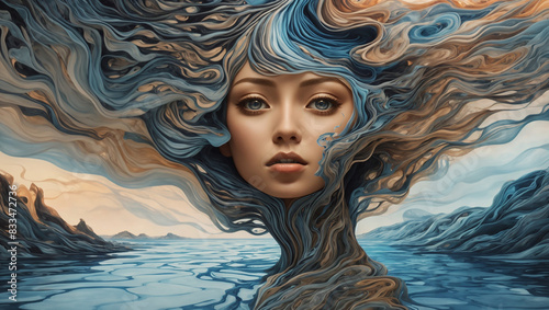 portrait of a woman in the water