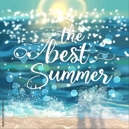 a beach scene with the words the best summer
