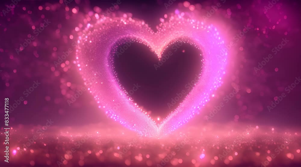 A glowing, abstract particle heart made of shimmering, colorful lights A glowing, abstract particle heart made of shimmering, colorful lights