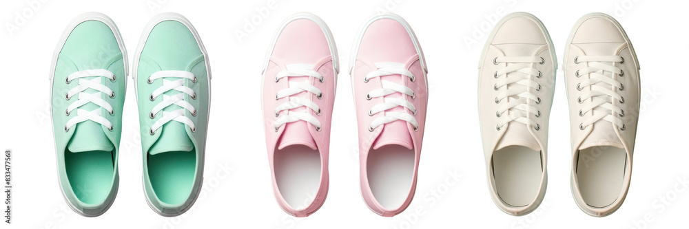 top view pastel sneaker set top view pastel sneaker set
