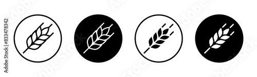 Wheat icon. Gluten symbol. Bakery logo. Natural, organic and healthy nourishment illustration. Cereal pictogram. Bread sign.