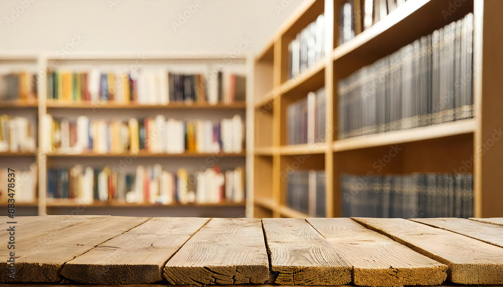 Background material of bookshelves and tables. Background material of bookshelves and tables.