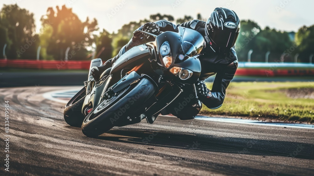 motorcycle racing, with a dynamic action shot of the bike speeding down a racetrack, capturing the essence of speed and precision. motorcycle racing, with a dynamic action shot of the bike speeding down a racetrack, capturing the essence of speed and precision.