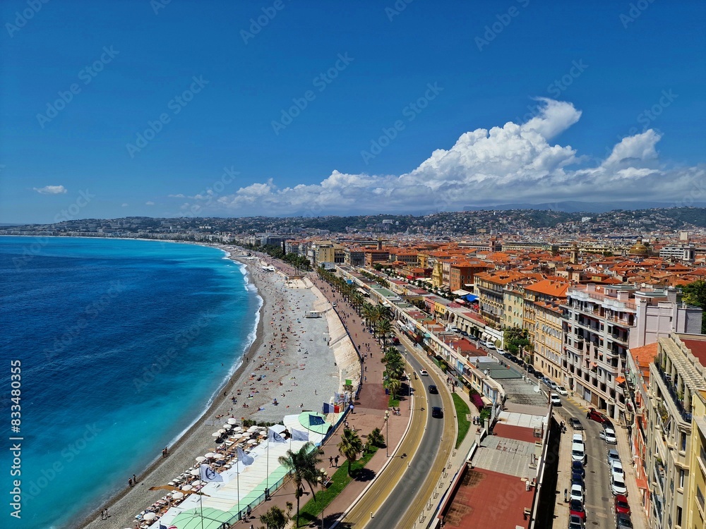 Fototapeta premium aerial view of beach state nice