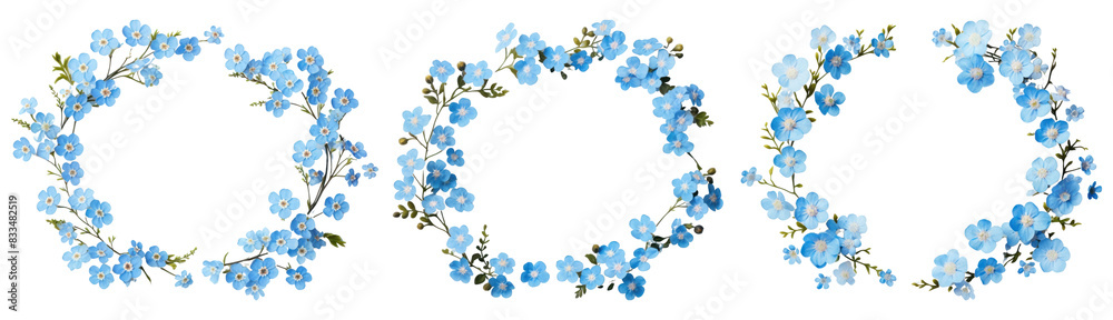 cute floral round frame set cute floral round frame set