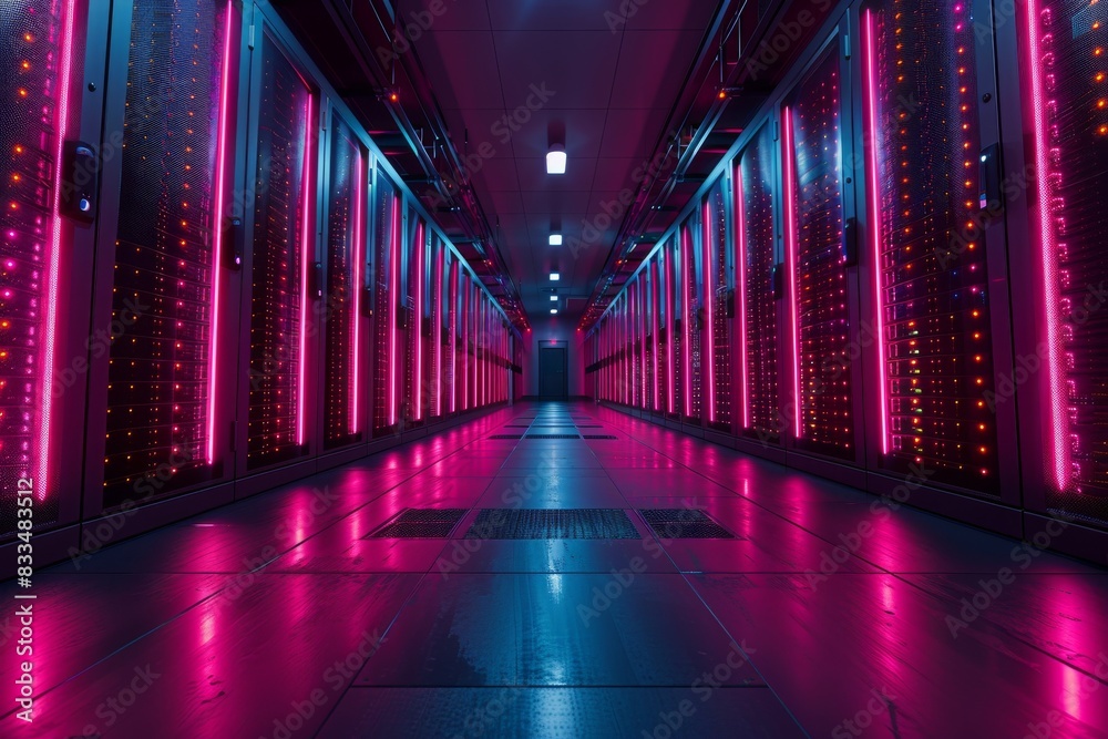 Server in datacenter. Cloud computing data storage. technology background Server in datacenter. Cloud computing data storage. technology background