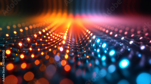 Abstract image with blurred colorful lights.