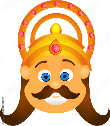 Dussehra festival Character of Happy Ravan Face Vector Illustration. photo