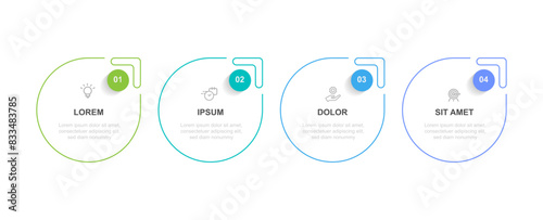 Design template infographic vector element with 4 line step process or option suitable for web presentation and business information
