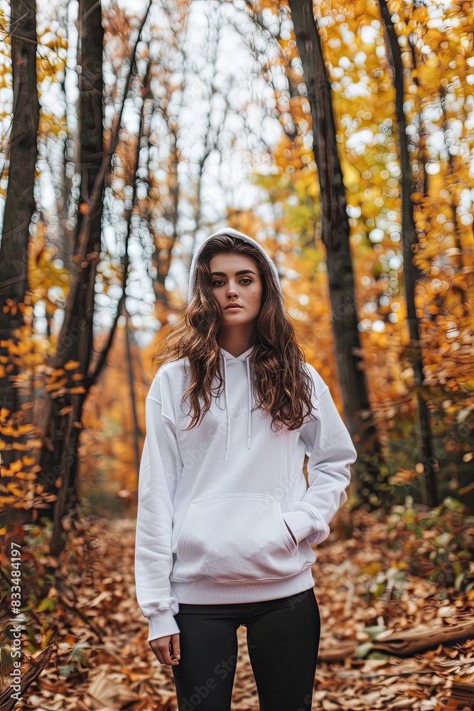 White hoodie mockup with model White hoodie mockup with model