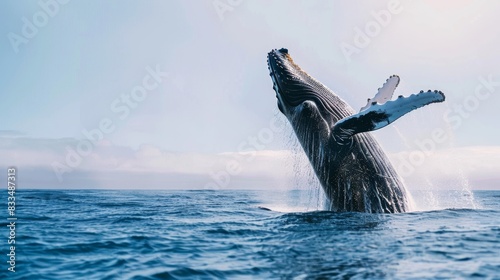 Humpback Whale Breaching Side View © AnimalAI
