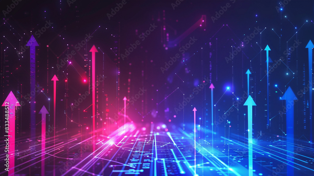 Raising Abstract Background Futuristic Raise Arrow Chart Digital Transformation Abstract Technology ...