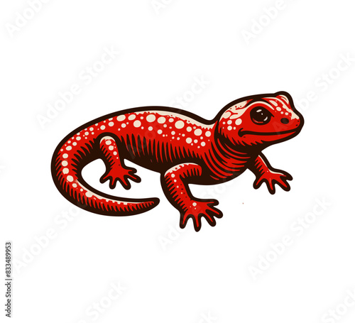 salamander vintage hand drawn vector