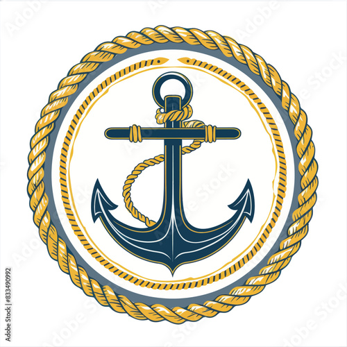 an anchor with a rope in a circle