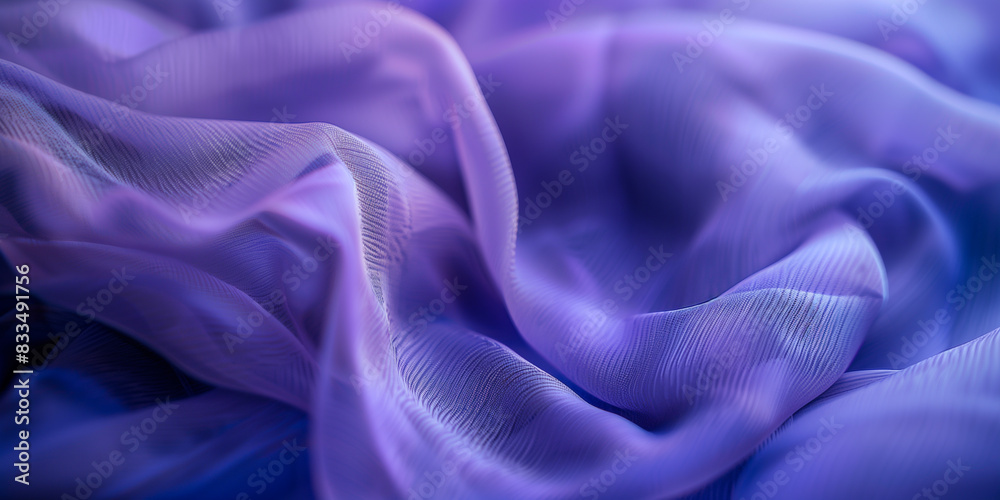 Violet fabric folds texture. Silk satin fabric backdrop with copy space.