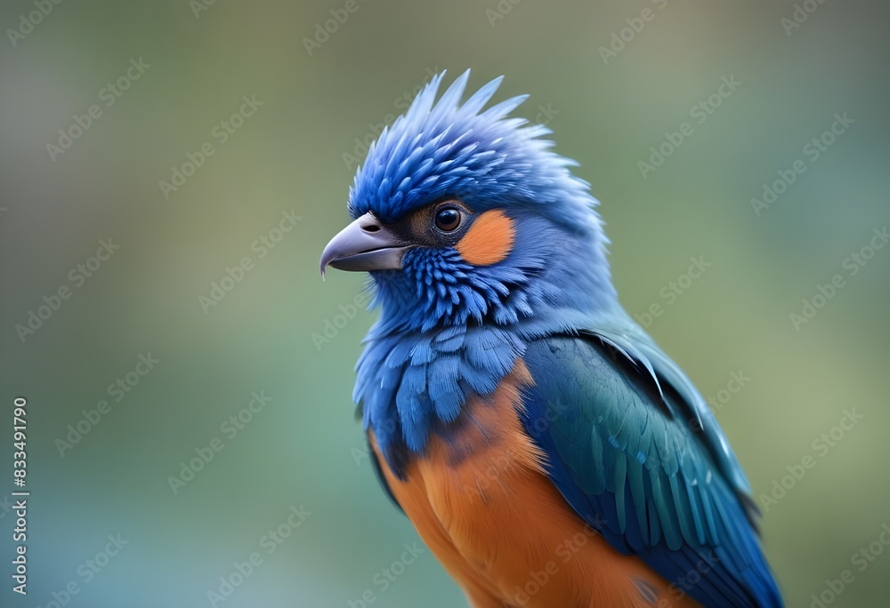 a colorful bird with a blue head and a blue head.