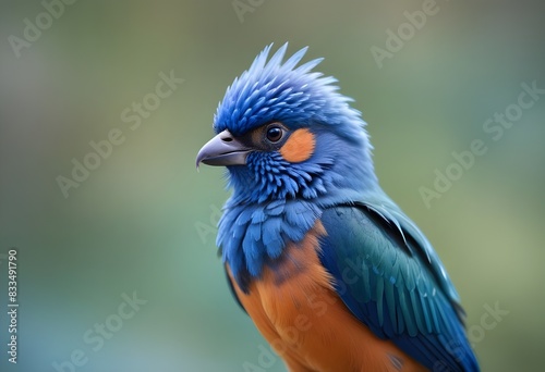 a colorful bird with a blue head and a blue head. photo