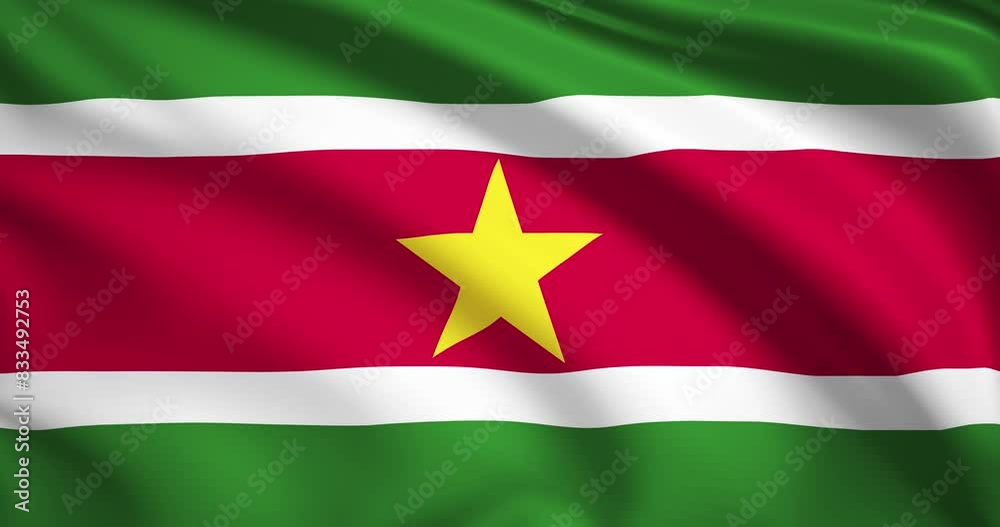 flag of Suriname. Suriname flag background. 4k 60FPS