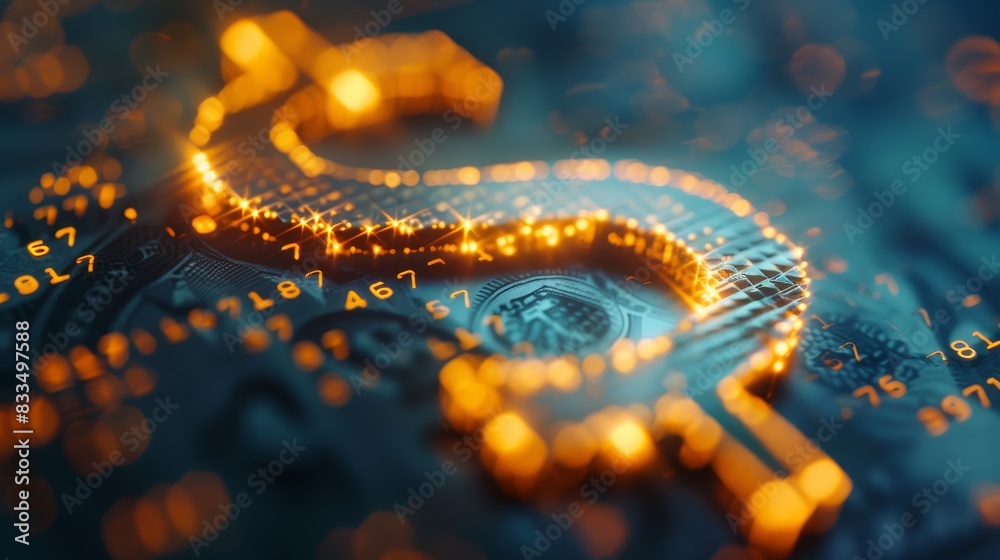 Wide shot of a dollar sign, emphasizing smart financial decisions and income growth. Ideal for illustrating economic interest and business success Wide shot of a dollar sign, emphasizing smart financial decisions and income growth. Ideal for illustrating economic interest and business success