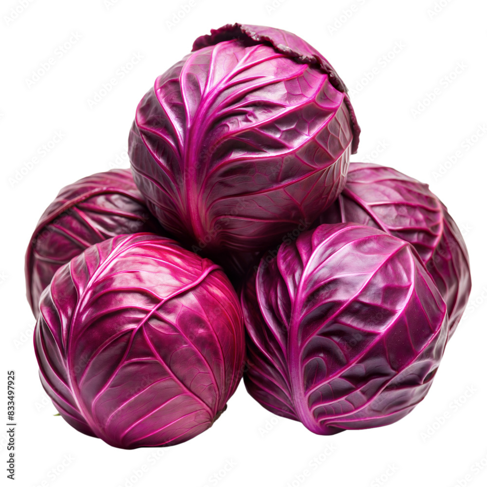 Obraz premium Red cabbage isolated on white background