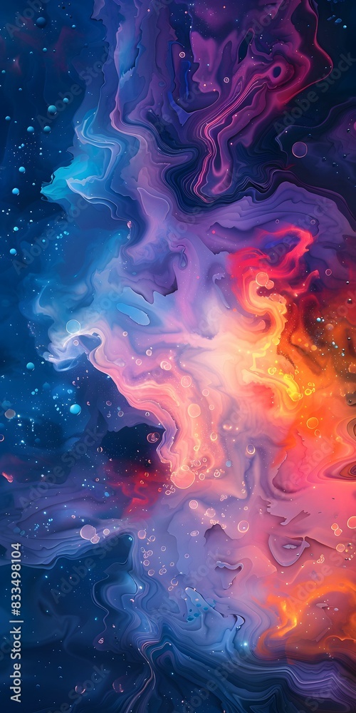 Fototapeta premium Colorful liquid swirls in space