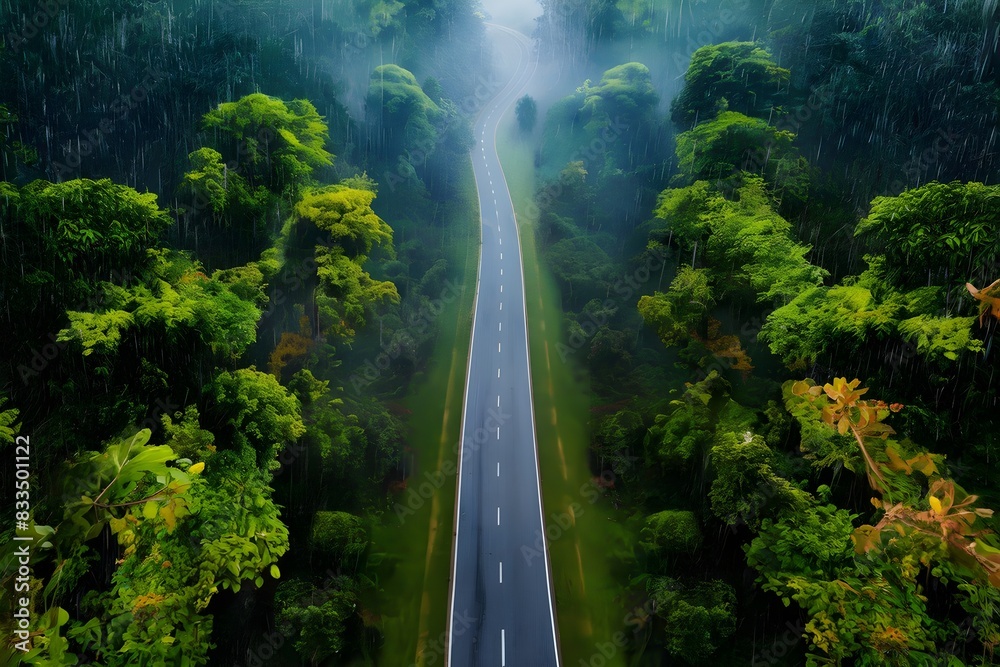 road winding tropical landscape downpour wanderlust adventure exploring road winding tropical landscape downpour wanderlust adventure exploring