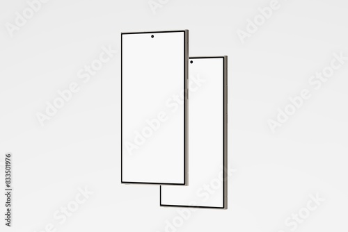 Galaxy S24 Ultra White Blank 3D Rendering Device Mockup photo