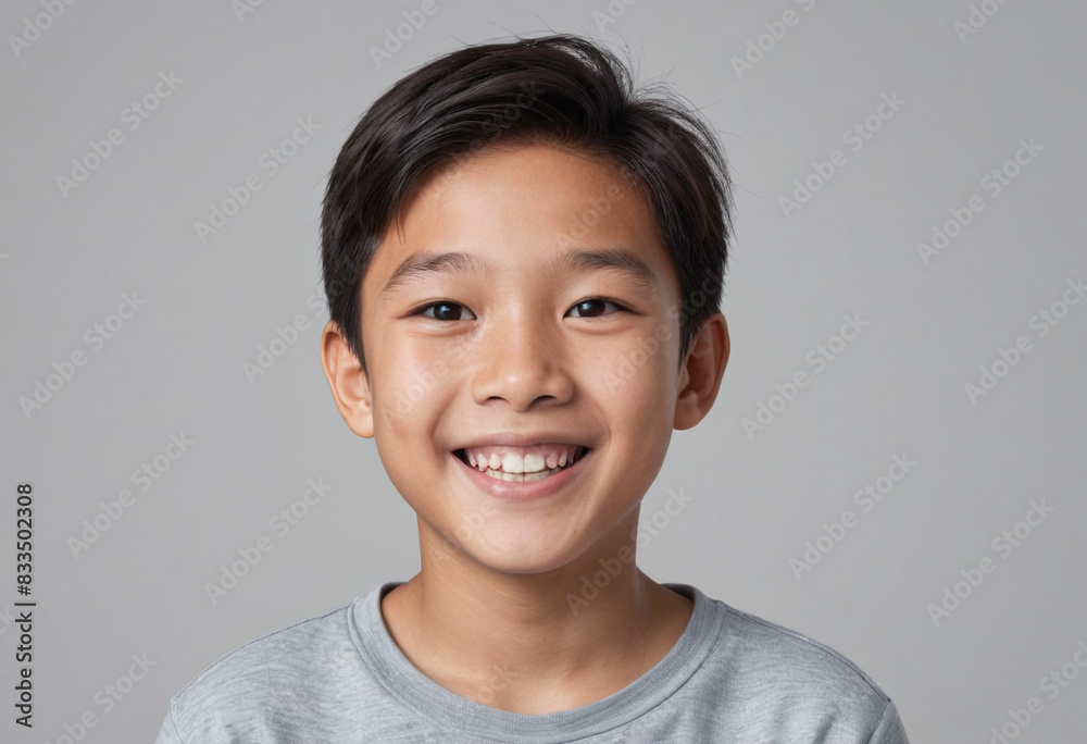 portrait view of a regular happy smiling Asians boy , ultra realistic, candid, social media, avatar image, plain solid background portrait view of a regular happy smiling Asians boy , ultra realistic, candid, social media, avatar image, plain solid background