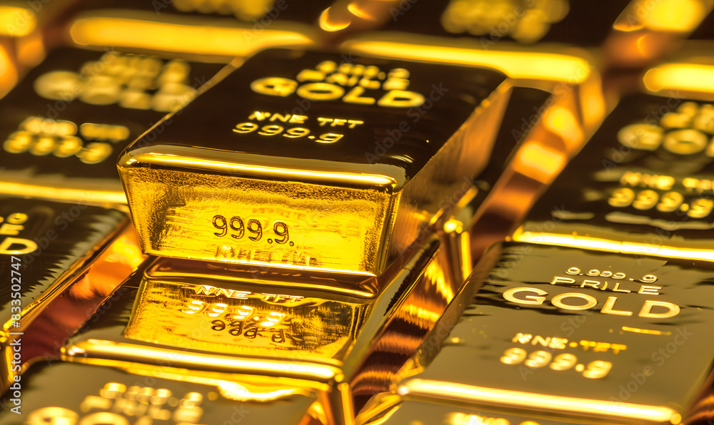 Close up of golden bars. Gold, investment, trading. Close up of golden bars. Gold, investment, trading.