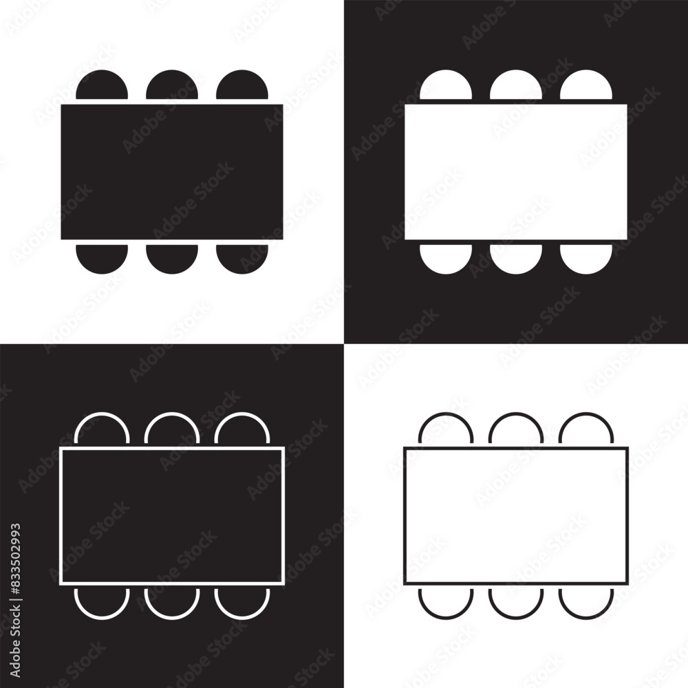 Table Seating Arrangement Icons for an Event - Clipart Outline. isolated on white and black background. Vector illustration . EPS 10 Table Seating Arrangement Icons for an Event - Clipart Outline. isolated on white and black background. Vector illustration . EPS 10