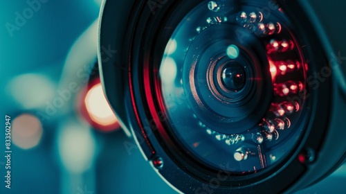 Close-up of optics lens.. CCTV background wallpaper 