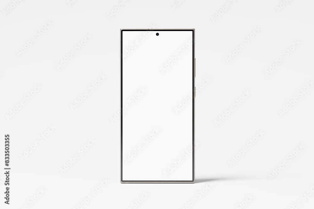 Galaxy S24 Ultra White Blank 3D Rendering Device Mockup Galaxy S24 Ultra White Blank 3D Rendering Device Mockup