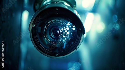 Close-up of optics lens.. CCTV background wallpaper 