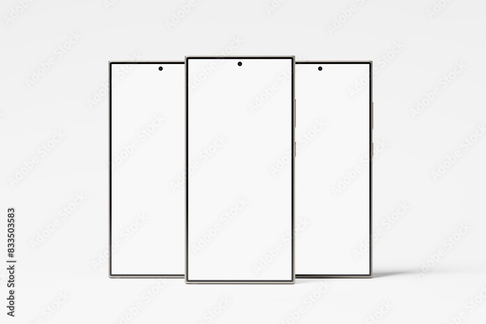Galaxy S24 Ultra White Blank 3D Rendering Device Mockup Galaxy S24 Ultra White Blank 3D Rendering Device Mockup