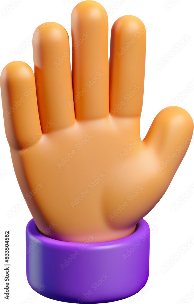 3D open hand gesture for high five, cut out - stock 3d. 3D open hand gesture for high five, cut out - stock 3d.