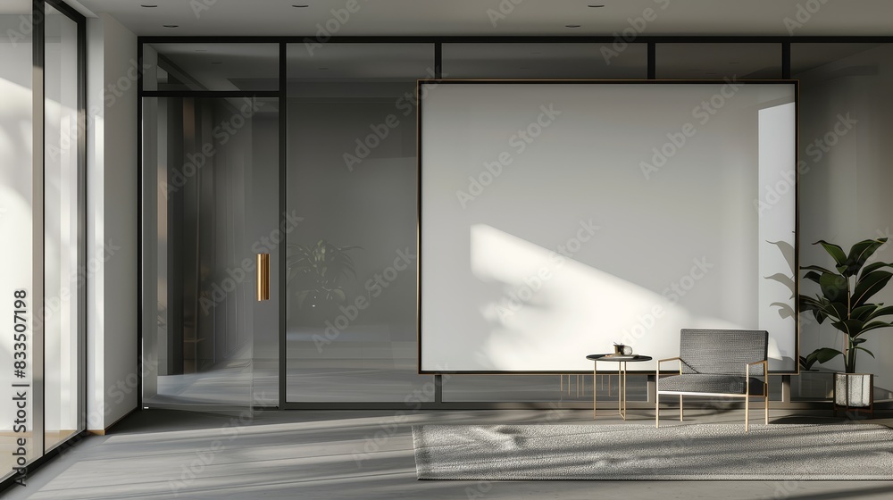 Stylish mockup frame displayed in a grey hotel bedroom featuring a bed and wardrobe with clothes (focus on, modern decor, vibrant, Double exposure, urban hotel room backdrop) Stylish mockup frame displayed in a grey hotel bedroom featuring a bed and wardrobe with clothes (focus on, modern decor, vibrant, Double exposure, urban hotel room backdrop)