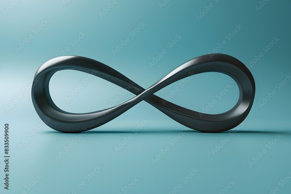A black and silver oval shape with a line in the middle. The shape is a symbol of infinity A black and silver oval shape with a line in the middle. The shape is a symbol of infinity