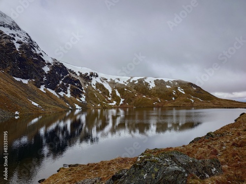 lake in the mountains. highlands scotland Beinn a'Chrechain