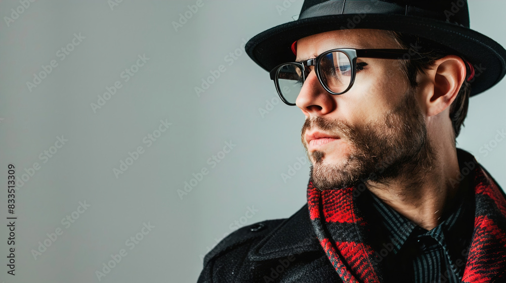 portrait of a person in glasses in hat 