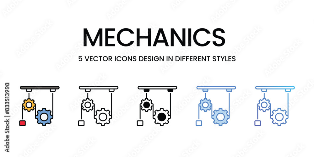 Mechanics icons vector set stock illustration. Mechanics icons vector set stock illustration.