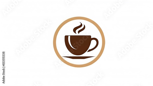 Coffee themed logo icon symbol emblem on white background. Generative AI