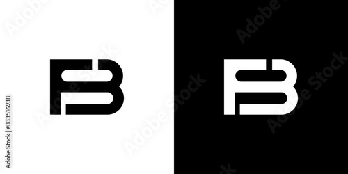 Valokuva Initial BP or PB logo vector icon line black white creative symbol