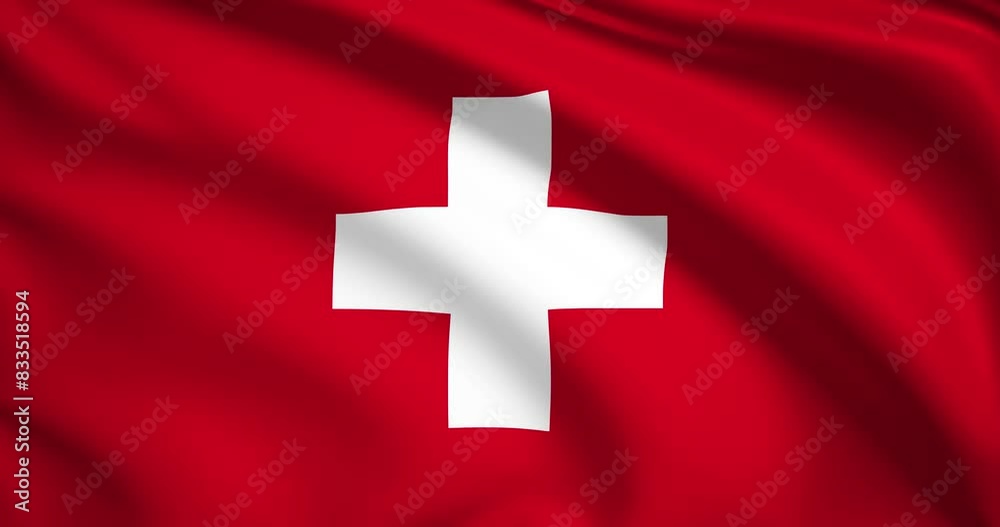 flag of Switzerland. Switzerland flag background. 4k 60FPS flag of Switzerland. Switzerland flag background. 4k 60FPS