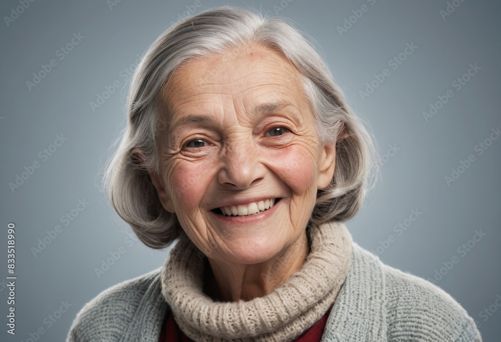 portrait view of a regular happy smiling Antarctic old woman , ultra realistic, candid, social media, avatar image, plain solid background portrait view of a regular happy smiling Antarctic old woman , ultra realistic, candid, social media, avatar image, plain solid background