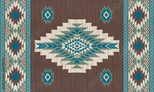 American tribal ethnic native pattern.Traditional Navajo,Aztec,Apache,Southwest and Mexican style fabric pattern.Abstract vector motifs pattern.For fabric,clothing,blanket,carpet,woven,wrap,decoration